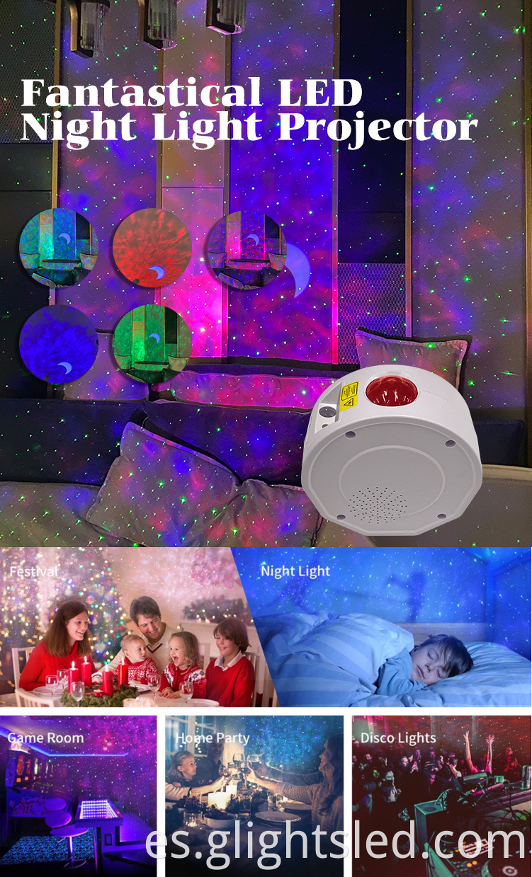 Decoración de la habitación de los niños Star Star Moon Proyectable Night Light Control Remote 7.5W LED de proyección LED